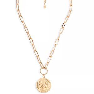 Aqua Large Medallion Necklace, 24 - 100% Exclusive New